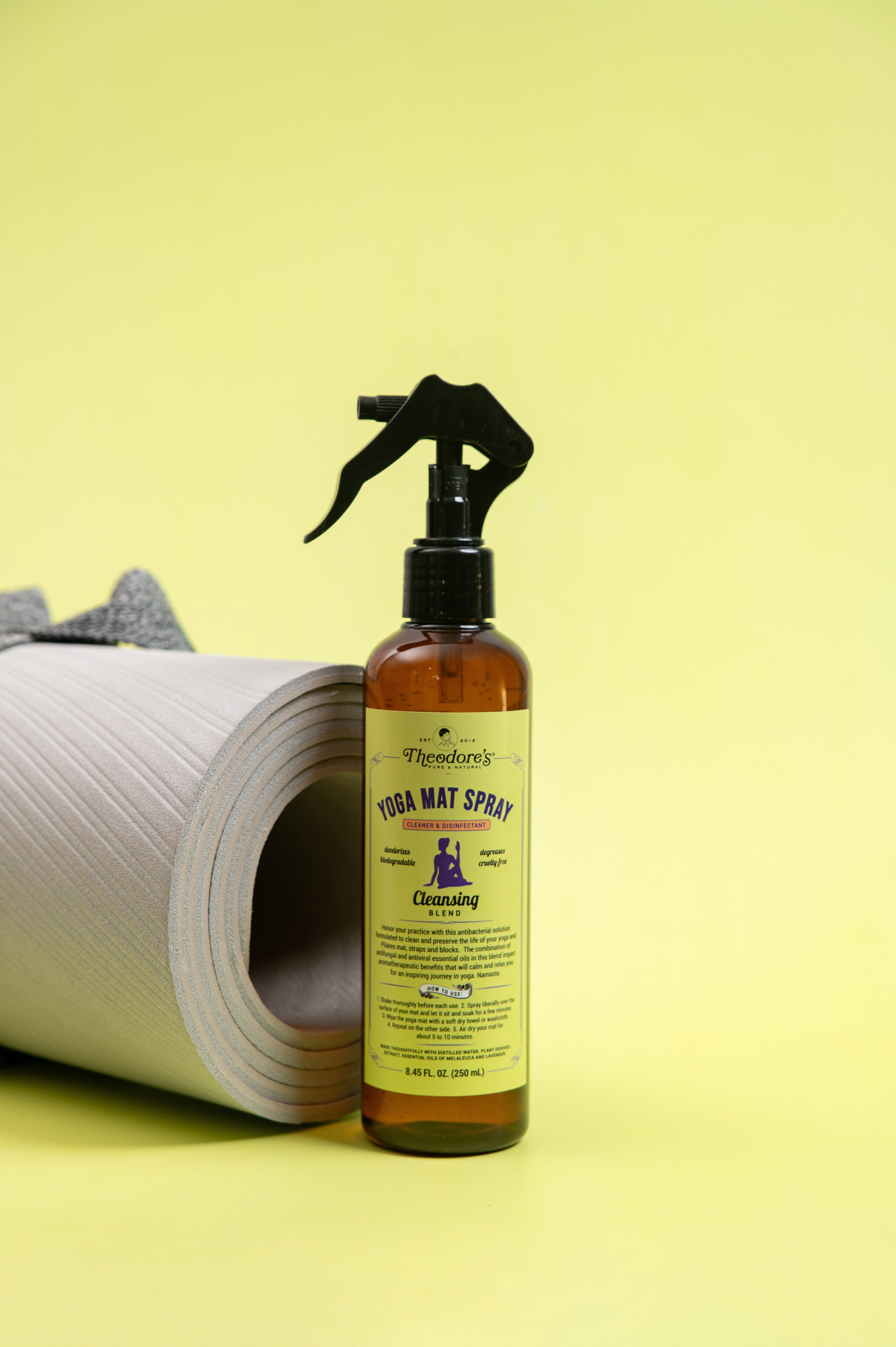 Theodores Natural Disinfectant Cleaner Yoga Mat Spray Cleansing 1