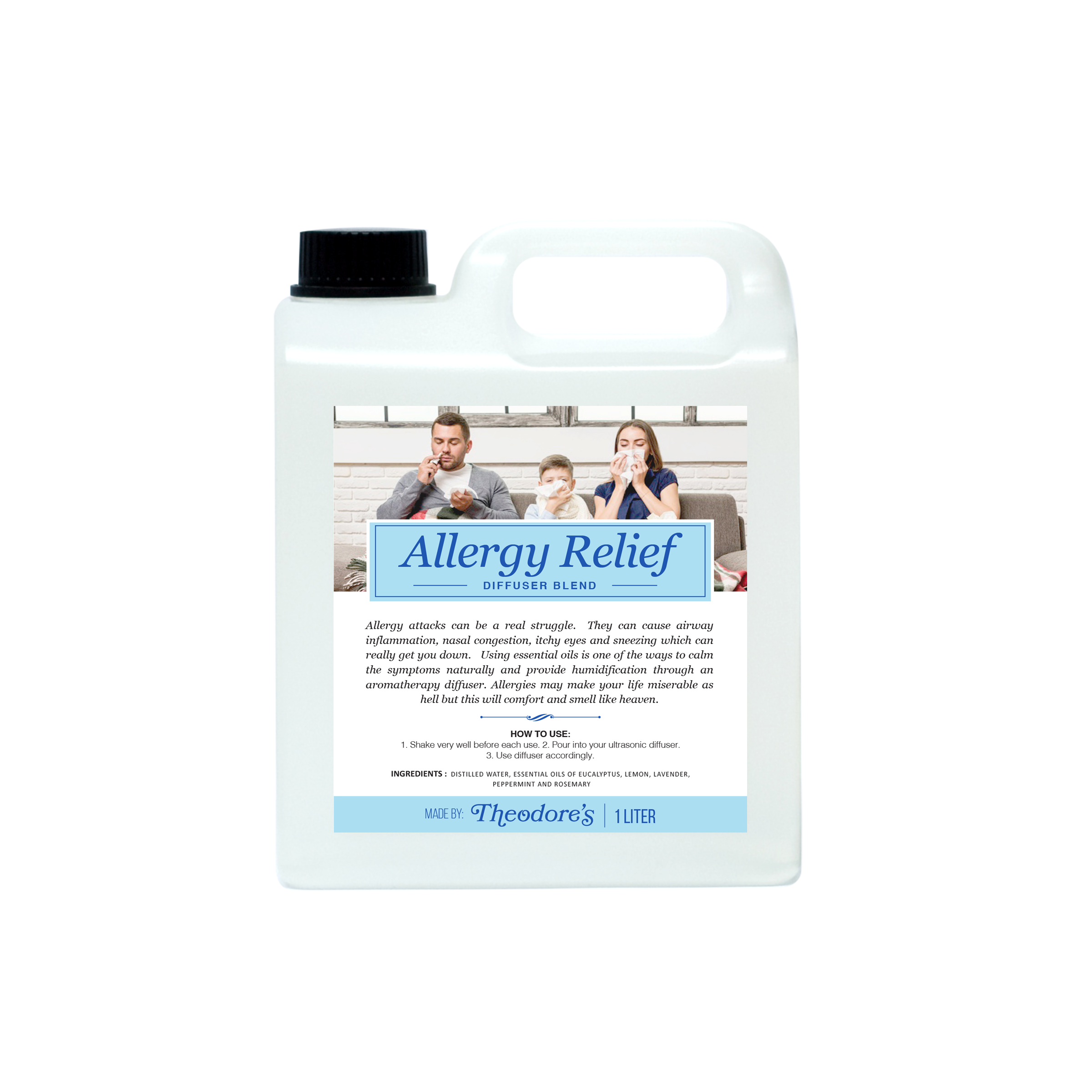 Theodores Allergy Relief Diffuser Blend 1L Refill
