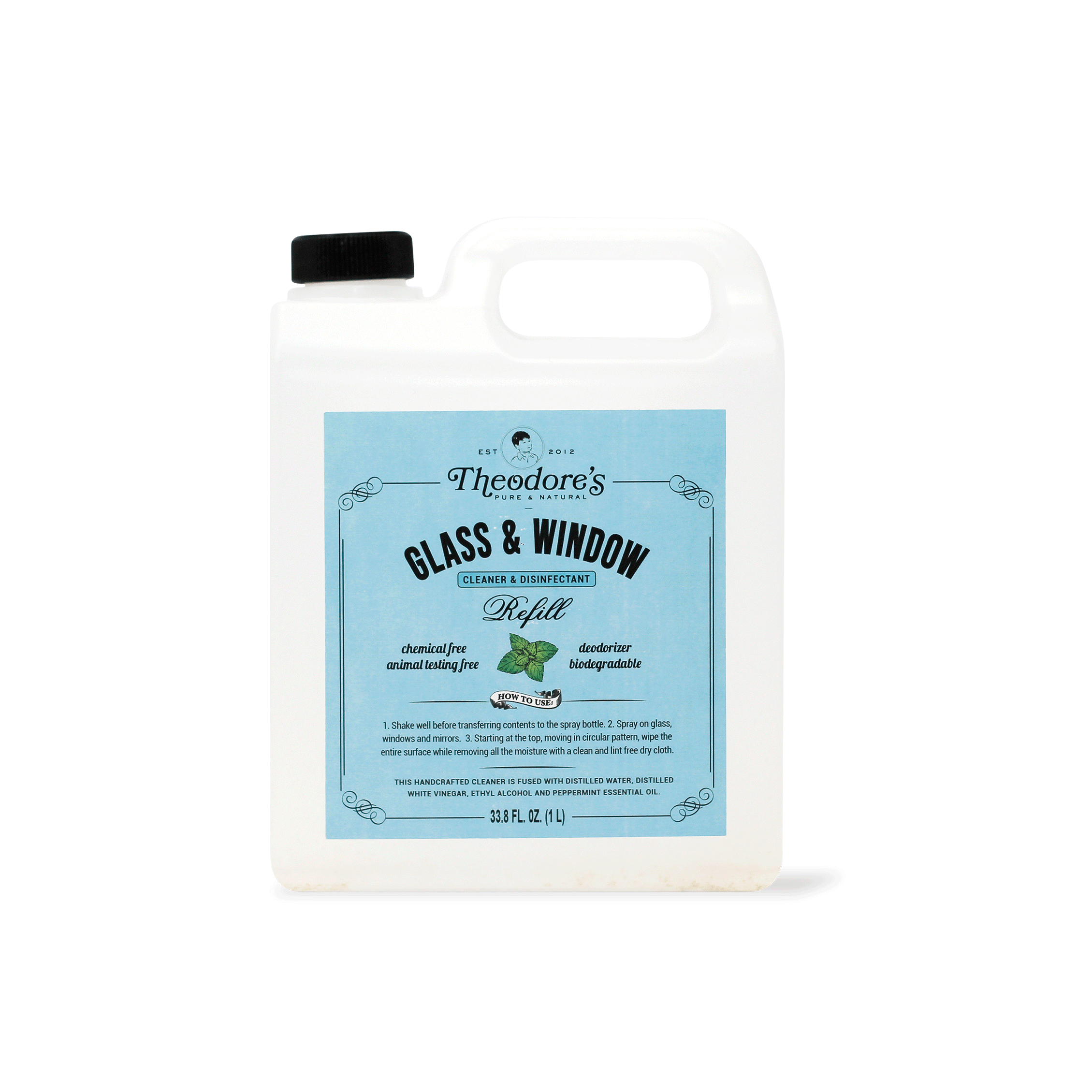Theodores Glass Window Cleaner Disinfectant 1L Refill
