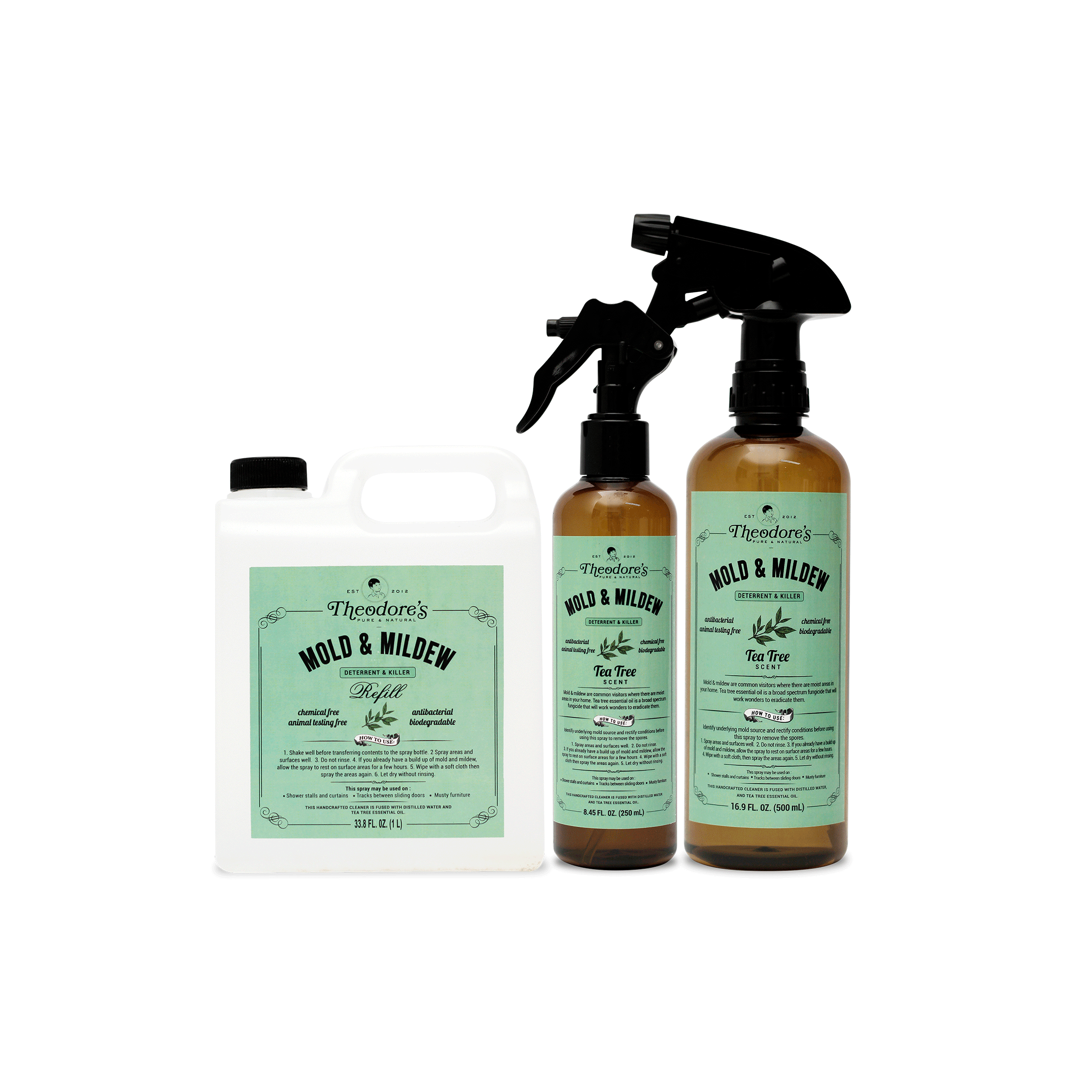 Theodores Mold Mildew Killer Deterrent Spray 250mL 500mL 1L Refill