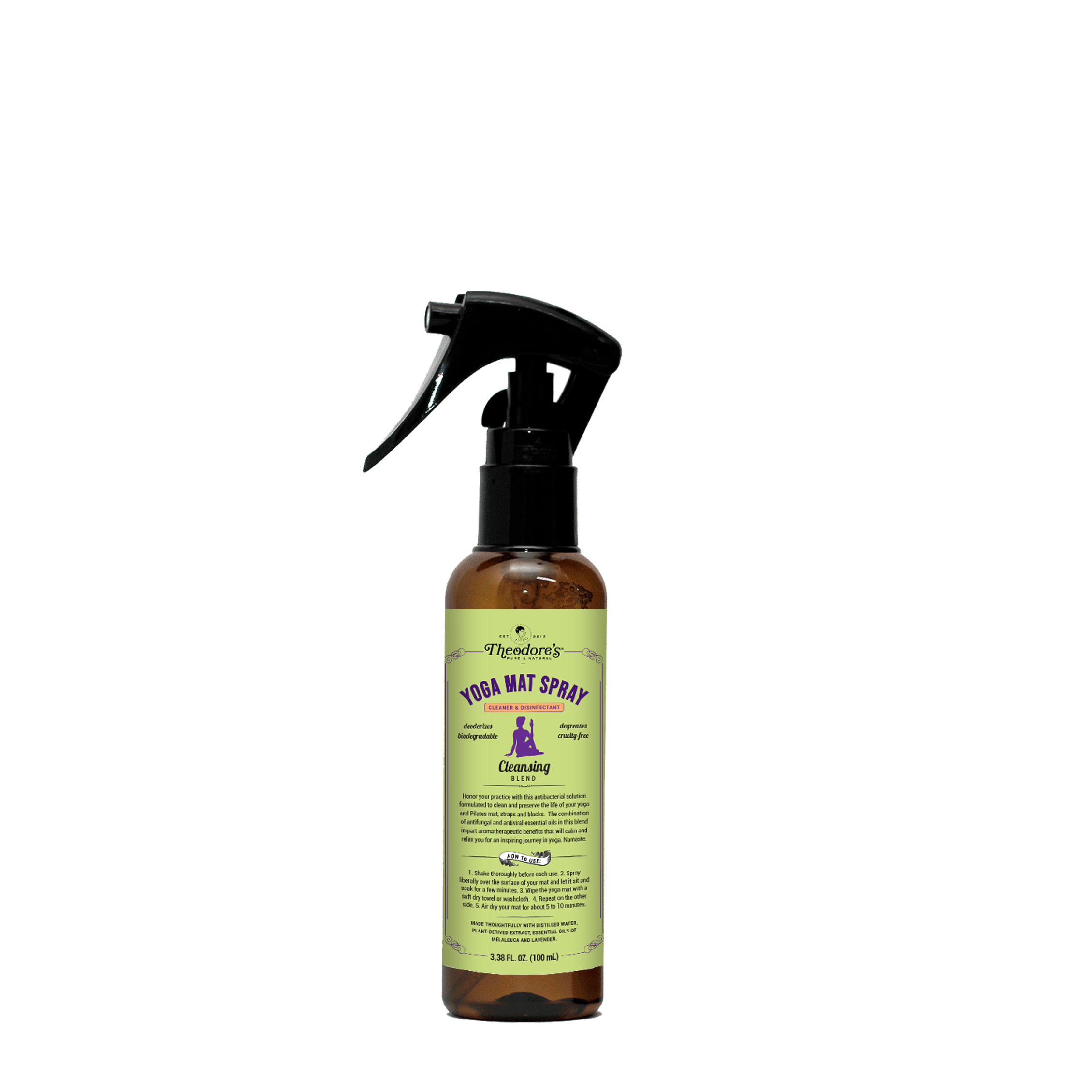 Theodores Yoga Mat Spray Cleaner Disinfectant Cleansing Blend 100mL