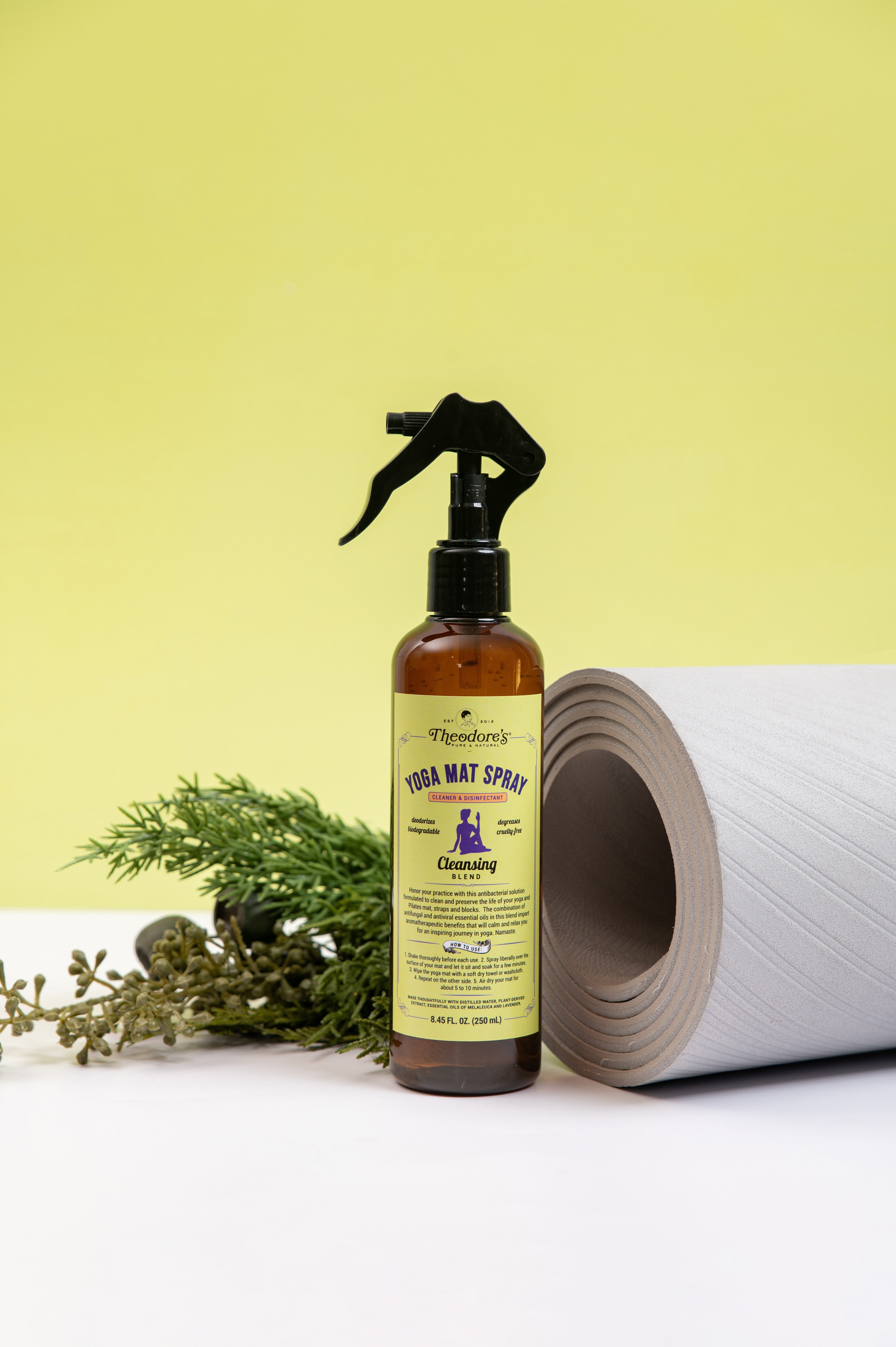 Theodores Natural Disinfectant Cleaner Yoga Mat Spray Cleansing 2