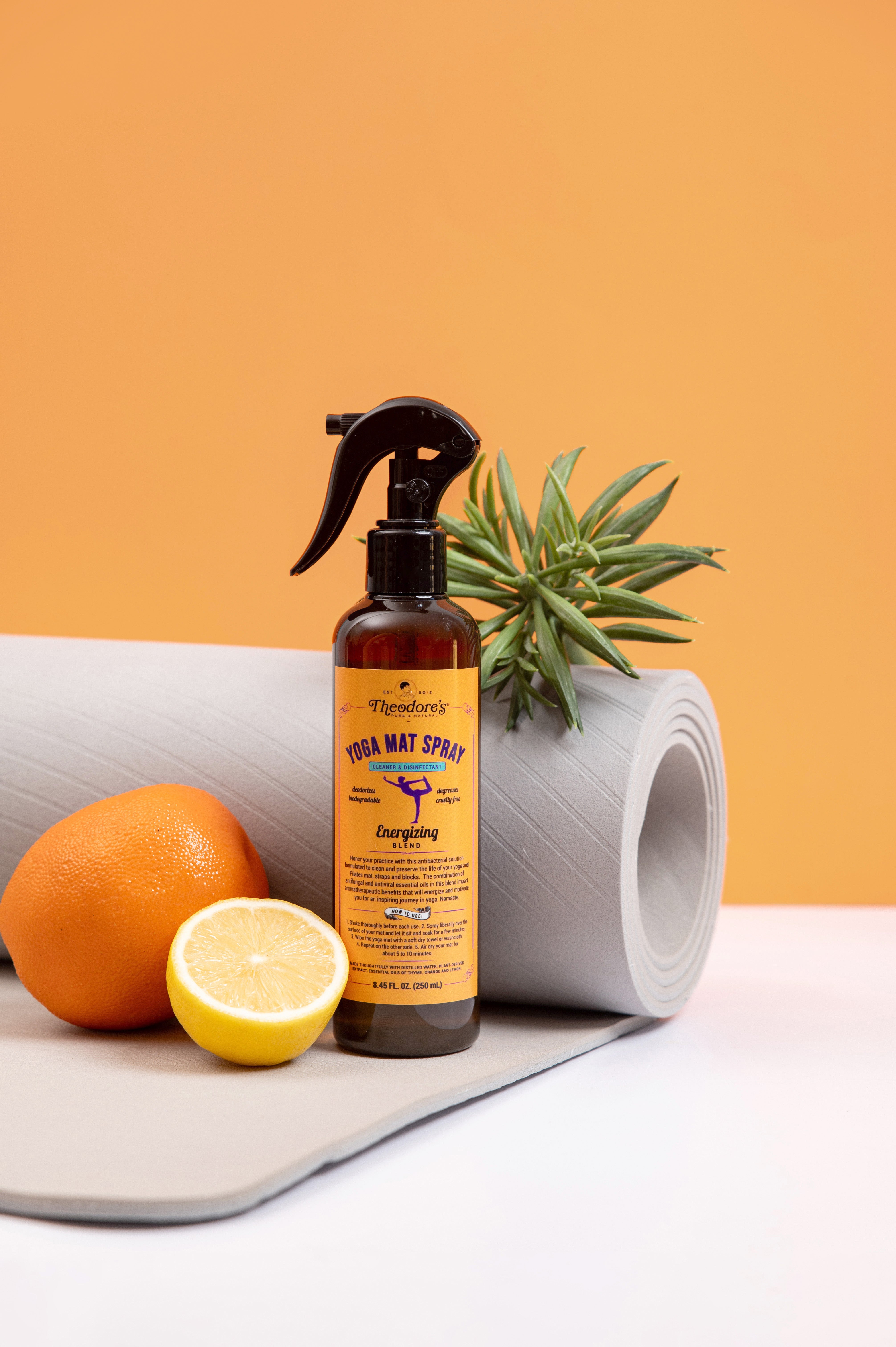 Theodores Natural Disinfectant Cleaner Yoga Mat Spray Energizing 1