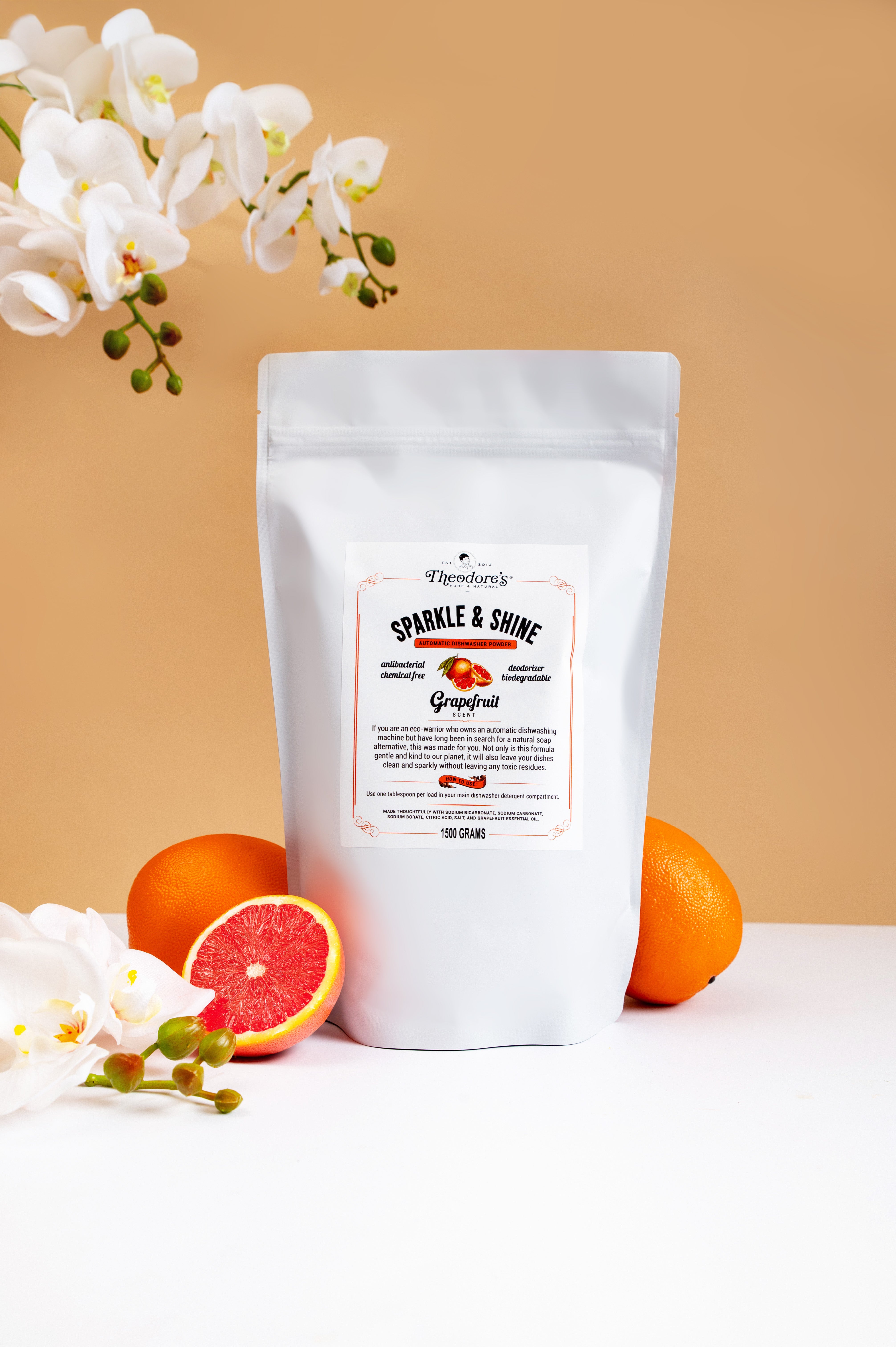Theodores Natural Sparkle Shine Dishwashing Powder 1