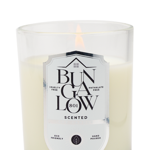 Candle with Bungalow 801 Label