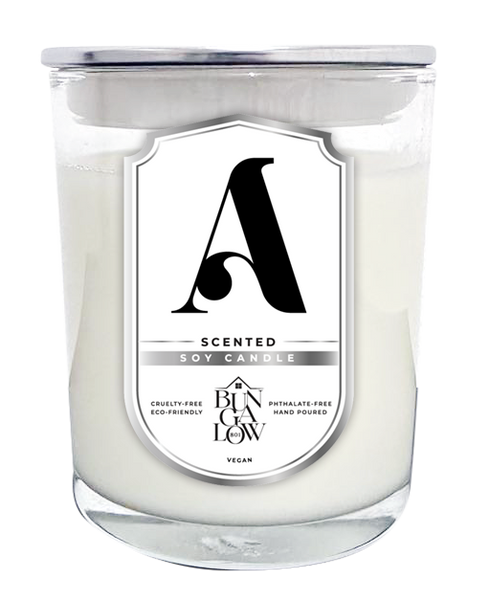Candle with Customized Monogram Label